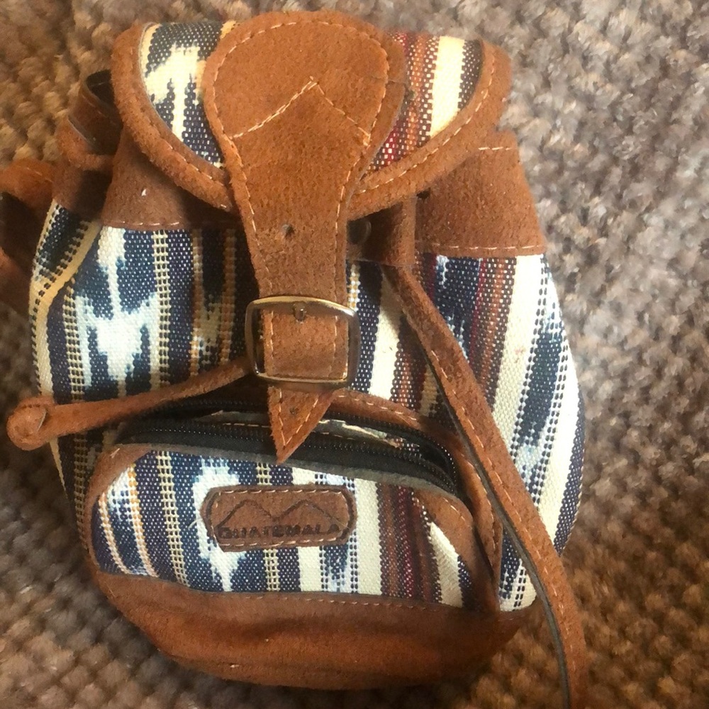 Boho Authentic Guatemalan mini Backpack purse